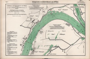 1927 Scheepvaart- en industriekaart van den Rijn deel Va Blad 3 Pannerden-Hulhuizen